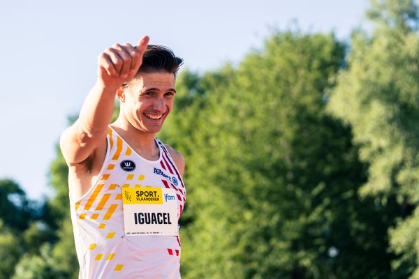 Christian Iguacel (AC Lyra) am 28.05.2022 waehrend der World Athletics Continental Tour IFAM Oordegem in Oordegem